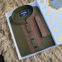 Zafran Fabric Premium Embroidery Panjabi