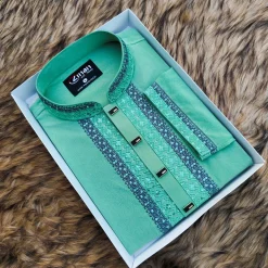 Premium Embroidery Panjabi (Lite Green)